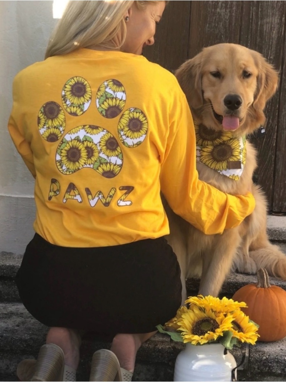 PAWZ Yellow Sunflower shirt